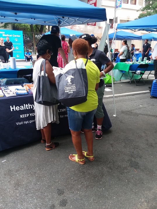 Choices was a presence at many health fairs this summer, including this one in Brooklyn.