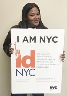 A patient who signed up for her IDNYC after an appointment at Choices.